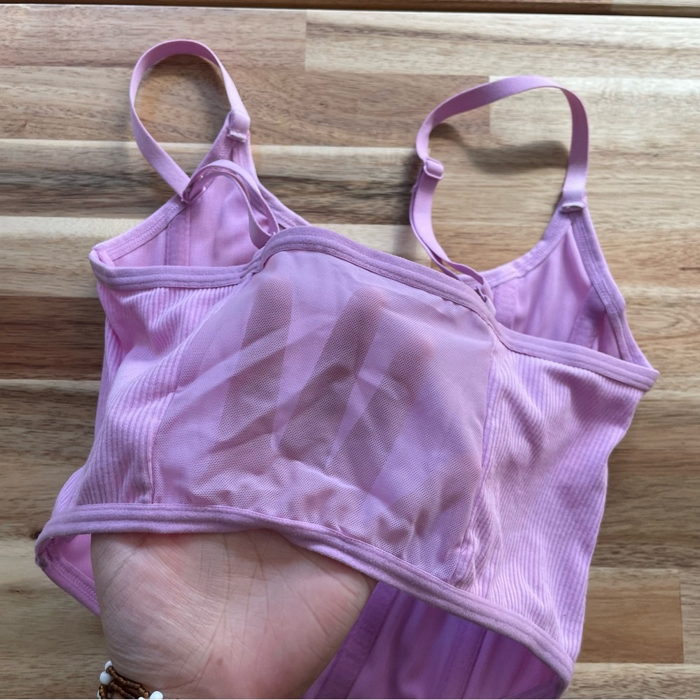 Pink Ribbed Corset Top - Picture 3 of 4
